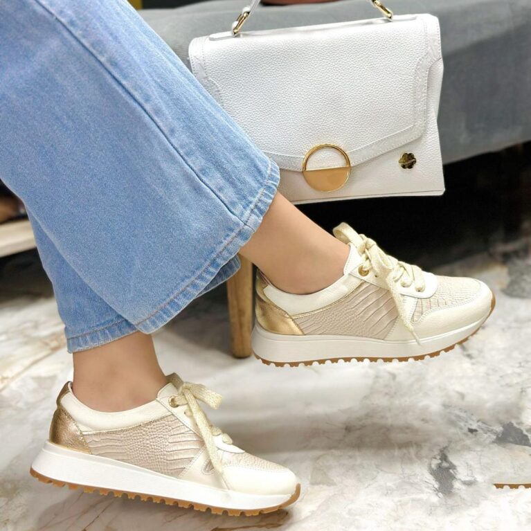 Tenis Crema x Dorado (5222)