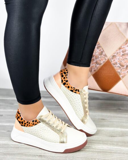 Tenis Talco Dorado x Print Naranja (DP95)