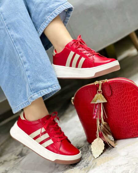 Tenis Rojo x Dorado (675)