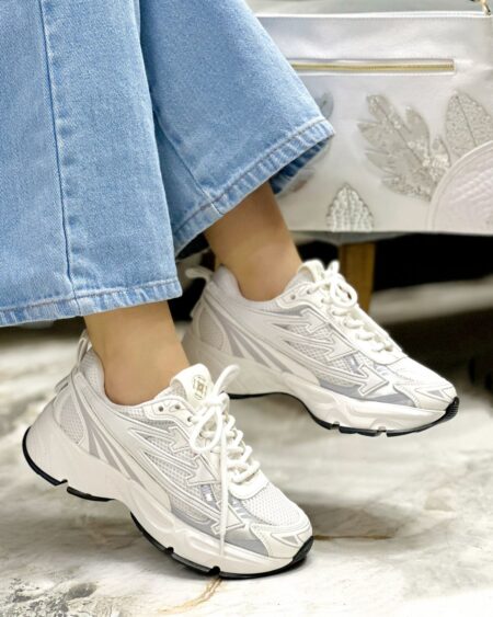 Tenis Blanco x Gris Sintetico (T89)