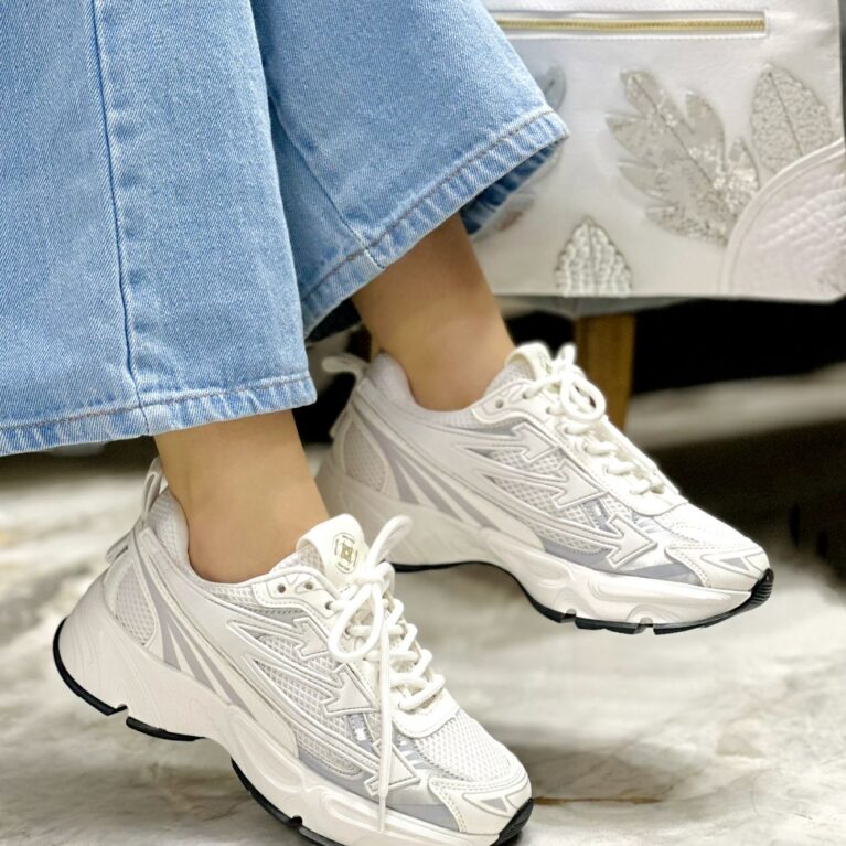 Tenis Blanco x Gris Sintetico (T89)