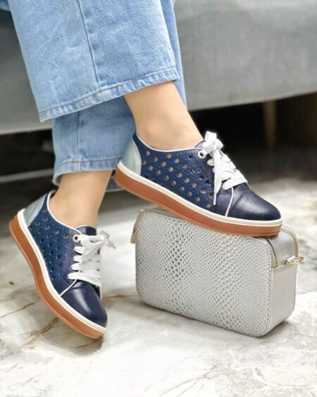 Tenis Azul x Plata (T5124)