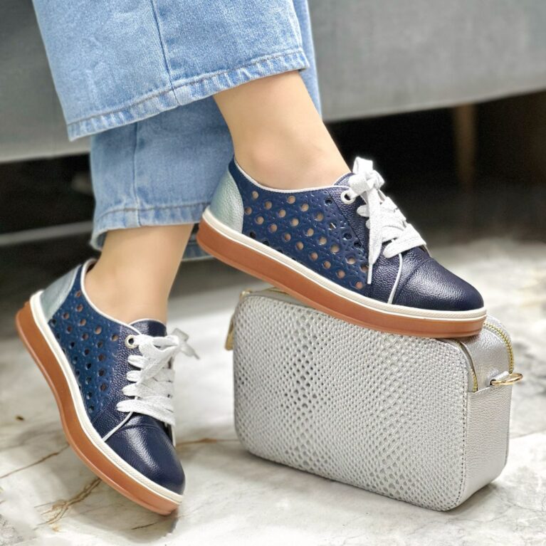 Tenis Azul x Plata (T5124)