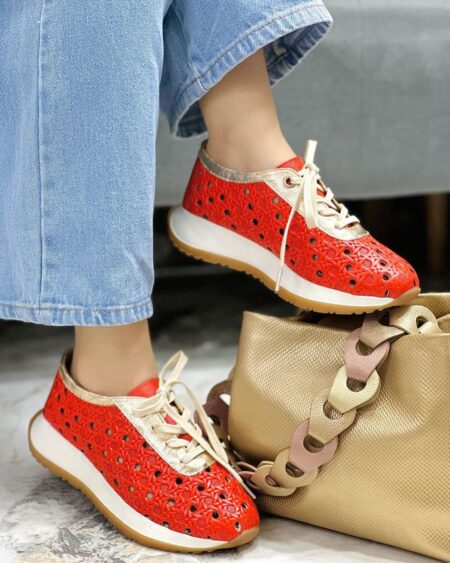 Tenis Naranja x Dorado (T437)