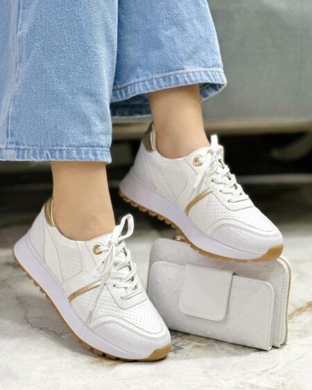 Tenis Blanco x Dorado (T-2104)