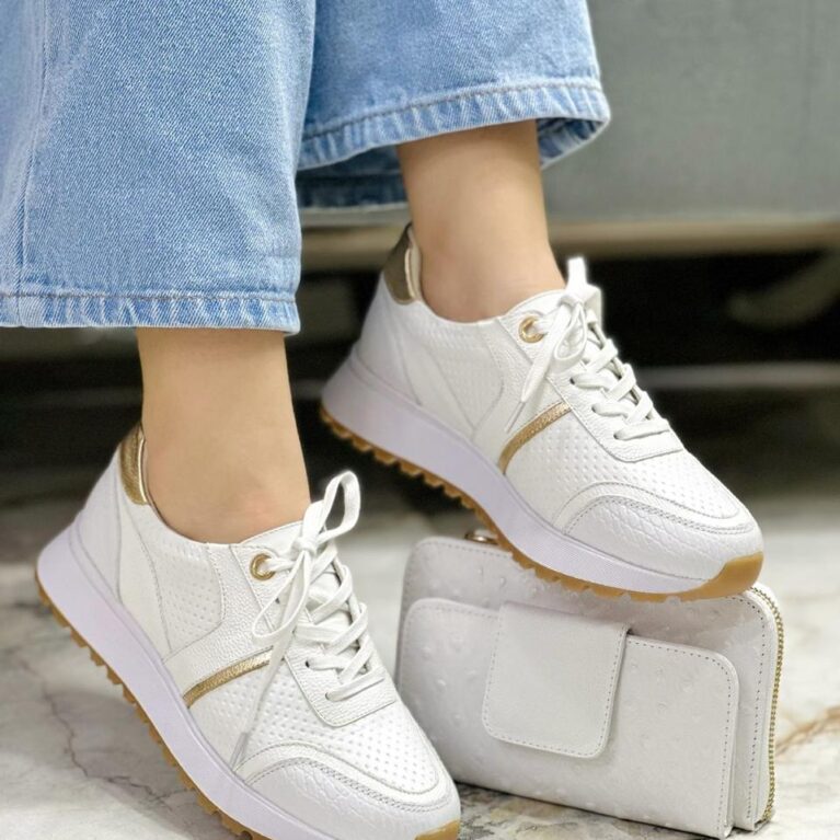 Tenis Blanco x Dorado (T-2104)