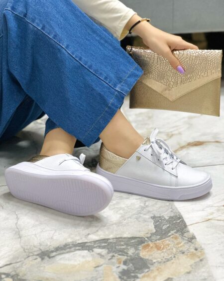 Tenis Blanco x Dorado (665)