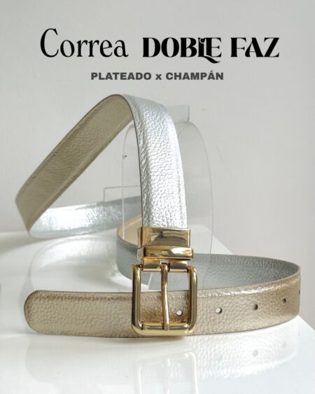Cinturón Doble Faz Dorado x Plata