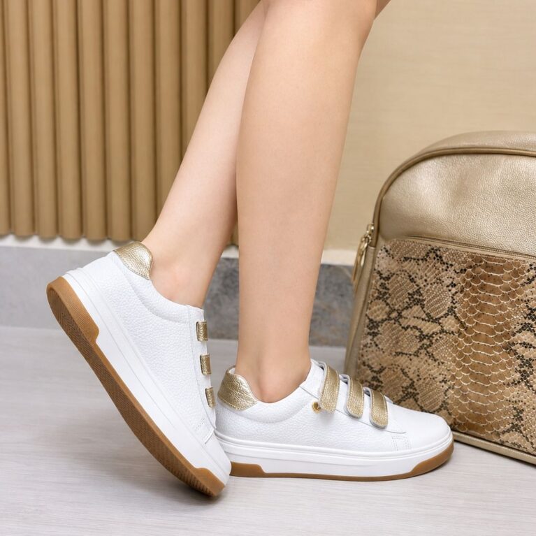 Tenis Blanco x Dorado (700)