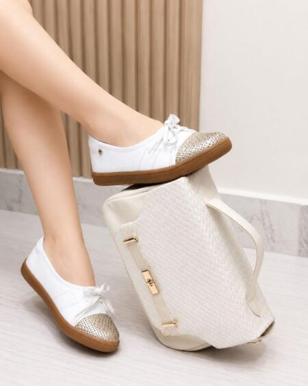 Tenis Blanco x Dorado (664)