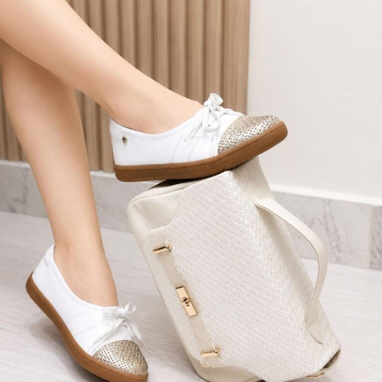 Tenis Blanco x Dorado (664)
