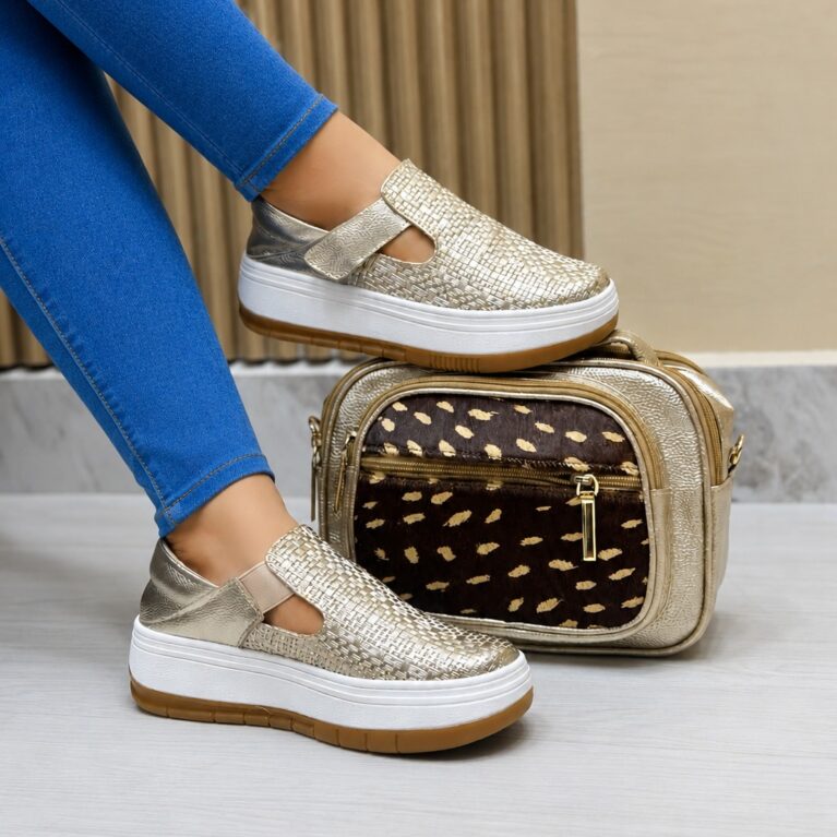 Tenis Dorado Trenza Saona (685)