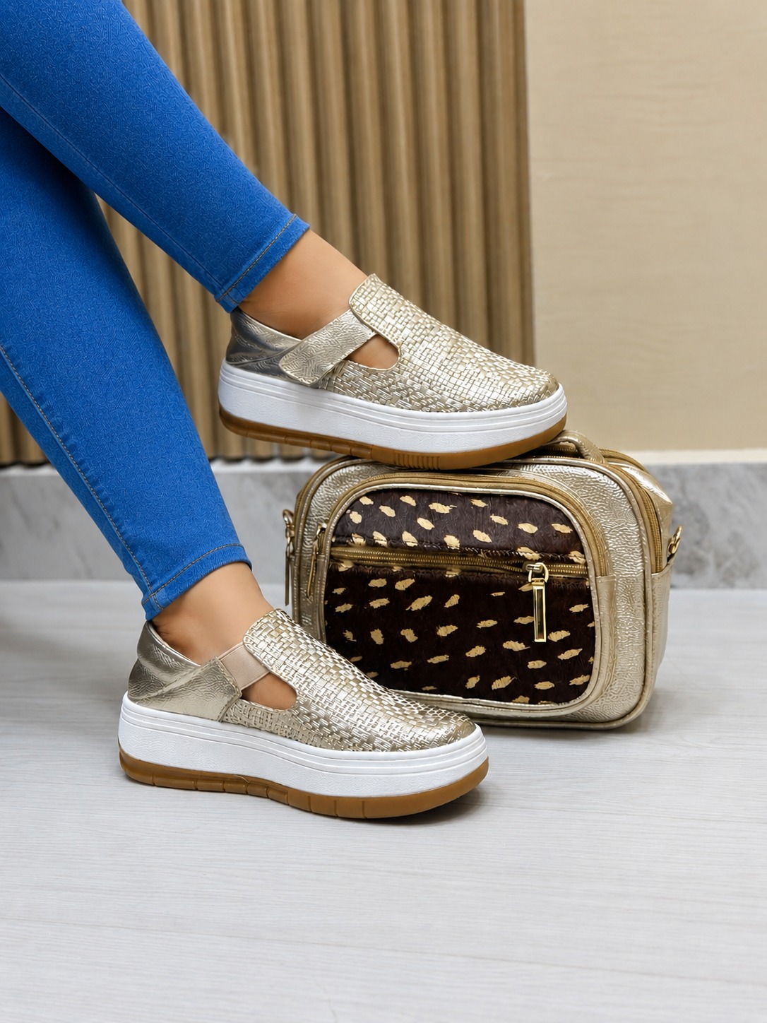 Tenis Dorado Trenza Saona (685)