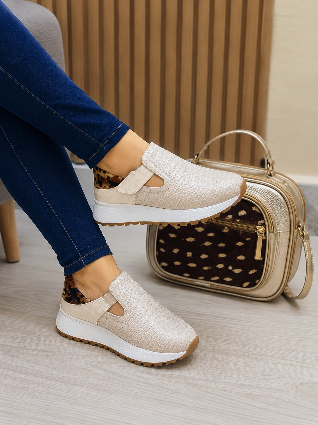 Tenis Beige x Print (T260)
