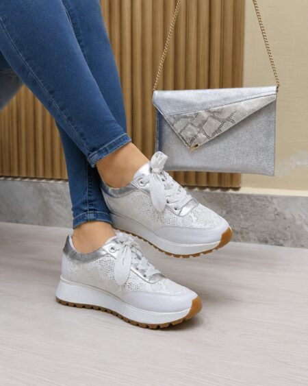 Tenis Blanco x Plata (T2103)
