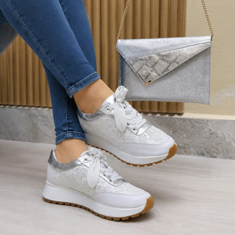 Tenis Blanco x Plata (T2103)
