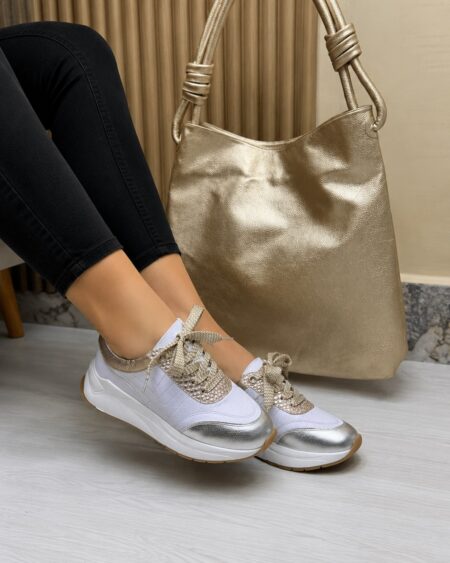 Tenis Blanco x Plata (T201)