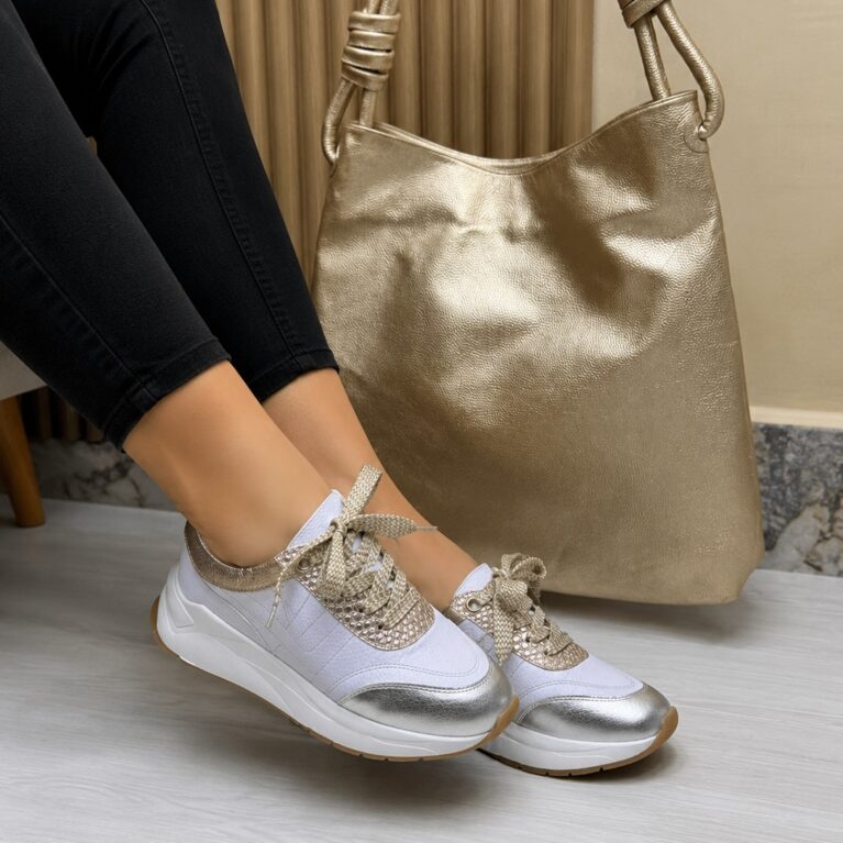 Tenis Blanco x Plata (T201)