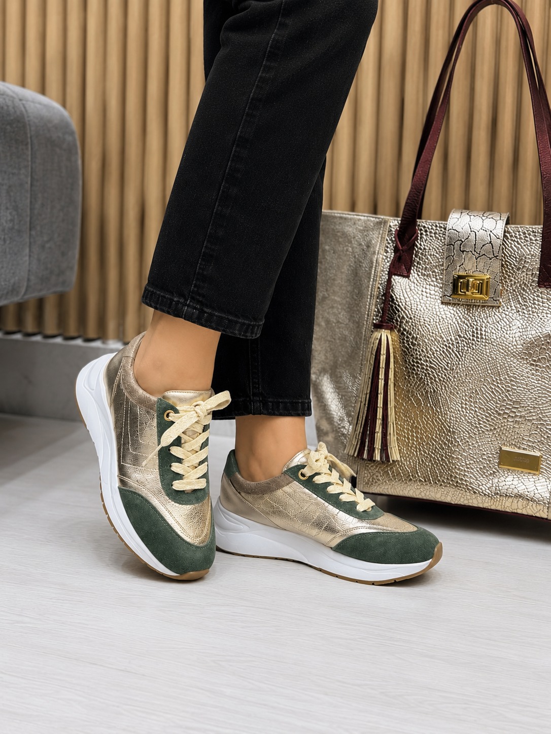 Tenis Oro x Verde (T201)