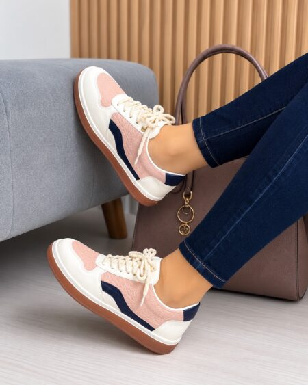 Tenis Talco Azul-Nude (T027)