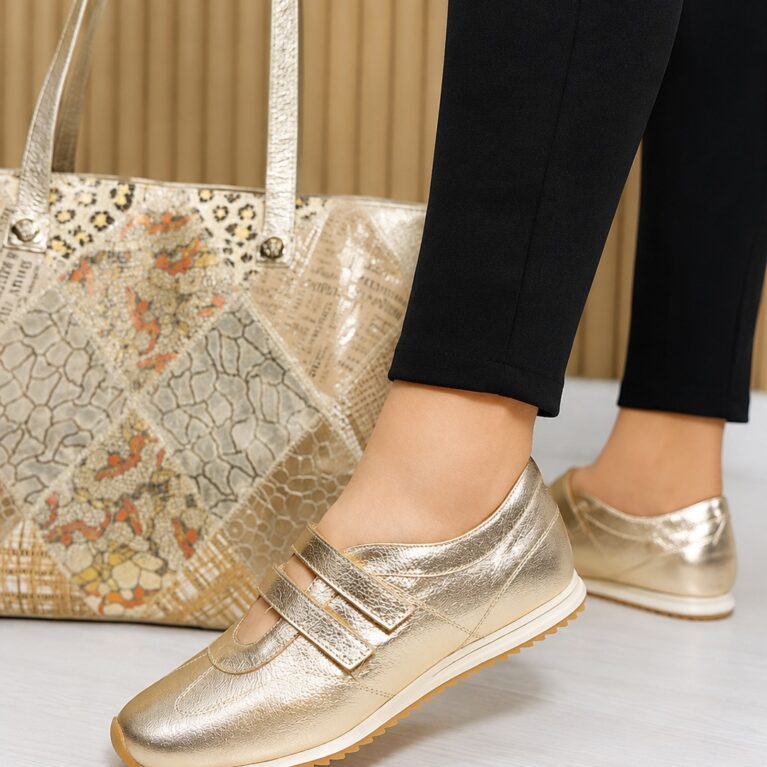 Tenis Dorado Tiras (T045)